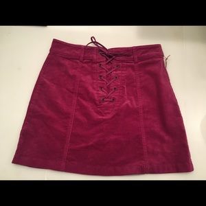 Forever21 Magenta velvet mini skirt NWT